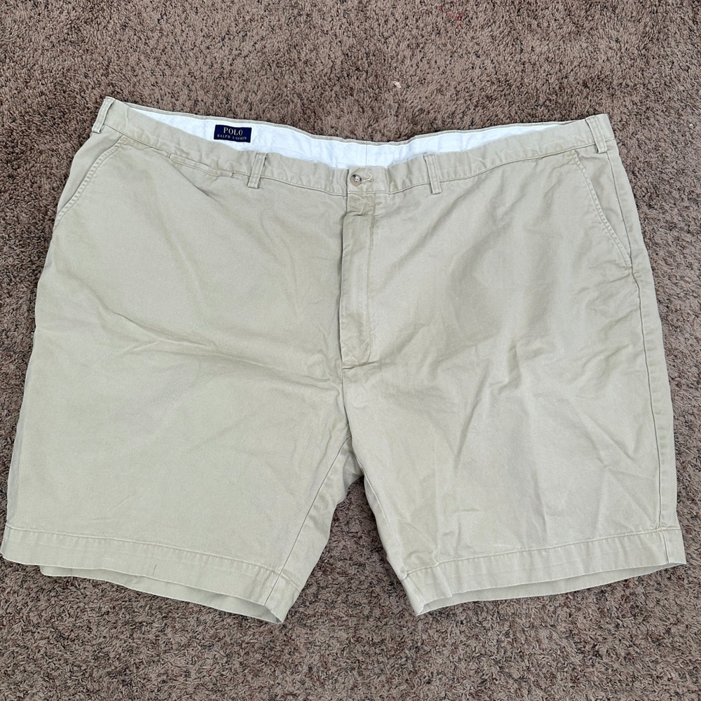 Polo Ralph Lauren Mens Tan Khaki Chino Shorts Cotton Twill Classic Fit 60
